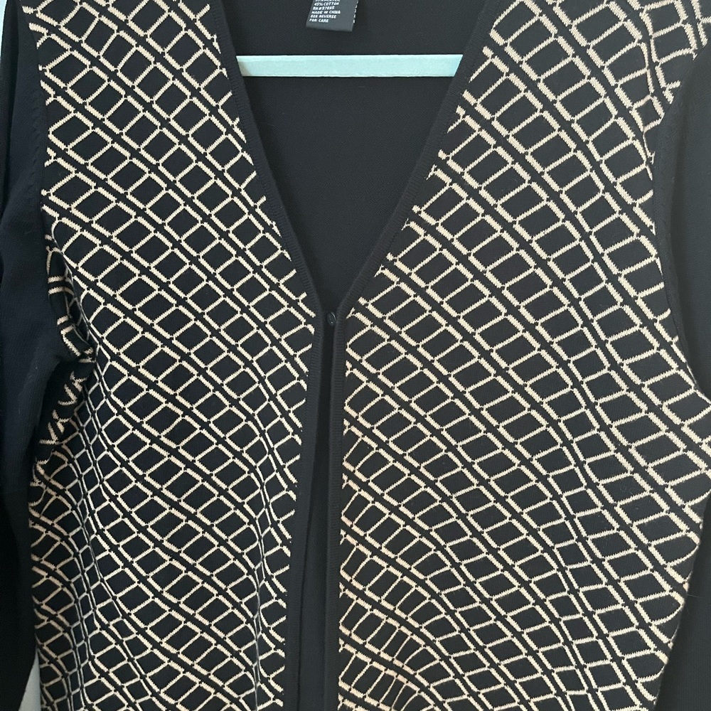 Requirements Black and Tan Cardigan‎ Sweater - Picture 3 of 11